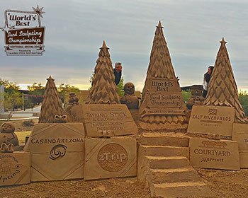 Sculpture of a winter holiday scene