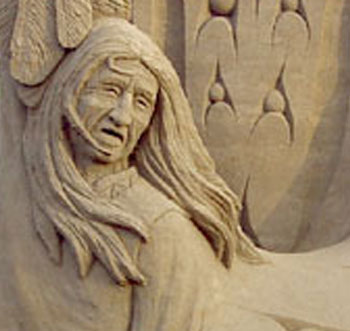 Muscular man intently gazing into space