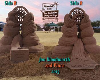 Image of a sand scultpture resembling a warrior